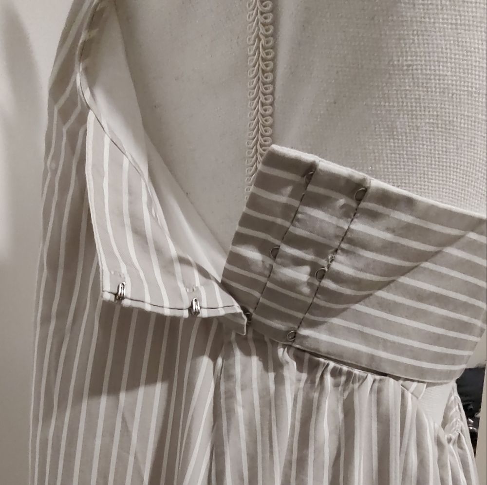 Cotton Blend Maxi Striped Dress With Cris Cross Straps Wedding Vacation Soft - Picture 8 of 10